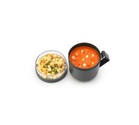 Brabantia - Mug à Soupe Make & Take 0.6L - avec Récipient à Garnitures Vissé (180 ml) & Poignée - Étanche - Grande Ouverture - Convient pour le Congélateur, Lave-Vaisselle & Micro-Ondes - Dark Grey