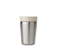 Brabantia Mug isotherme Make & Take (Beige clair), 0,2L, Thermos café en acier inoxydable avec couvercle à fermeture facile, Mug anti-fuites conservant la chaleur pendant 6h et la fraîcheur pendant 8h