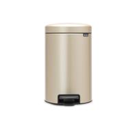 Brabantia NewIcon Poubelle à pédale - 12 litres - seau intérieur en plastique - or métallique 304446