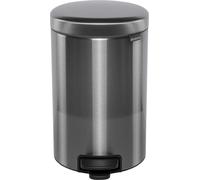 Brabantia newIcon - Poubelle - Couvercle rabattable - 12 L - Pédale - Acier mat