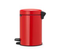 Brabantia Newicon Treteimer, Mülleimer, Abfalleimer, Kosmetikeimer, Passion Red, Rot, 3 L, 112140