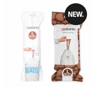 Brabantia PerfectFit Beutel 40-4 (L) - 20 Stück pro Rolle, Müllbeutel, Kunststoff, White, 45 L, 138607