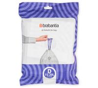 Brabantia Sacs poubelle PerfectFit Code D 15/20 L ultra-résistant poignées coulissantes (40 sacs)