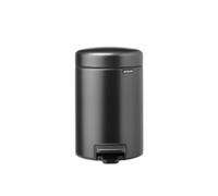 Brabantia Petite poubelle de salle de bain à couvercle NewIcon 3 L | Poubelle à pédale anti-odeurs avec bac intérieur amovible pour salle de bain, toilettes ou petits espaces | Confident Grey
