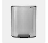 Brabantia Poubelle à pédale Bo bin 2 x 30 L Fer mat