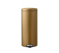 Brabantia - Poubelle à Pédale 30L NewIcon - Grande Poubelle pour la Cuisine - Couvercle Soft-Close - Pédale Légère - Seau Intérieur Amovible - Antidérapant - Warm Brass - 30 x 38 x 68 cm