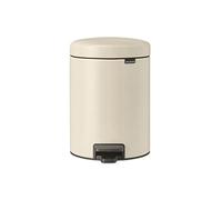 Brabantia - Poubelle à Pédale 5L NewIcon - Petite Poubelle pour Salle de Bain - Couvercle Soft-Close - Pédale Légère - Seau Intérieur Amovible - Antidérapant - Soft Beige - 21 x 28 x 29 cm