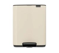 Brabantia Poubelle à pédale Bo – 12 L, fermeture progressive, seau intérieur – Soft Beige