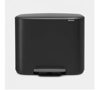 BRABANTIA Poubelle à pédale Bo - 3 x 11 L - Matt Black