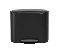 Brabantia Poubelle à pédale Bo 3x11 l noir mat