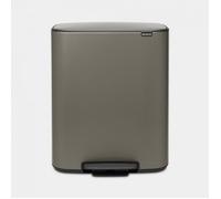 BRABANTIA Poubelle à pédale Bo - 60 L - Platinum