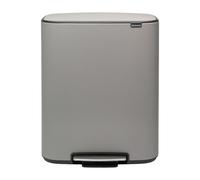 Brabantia Poubelle à pédale Bo bin 2 x 30 L Mineral concrete grey
