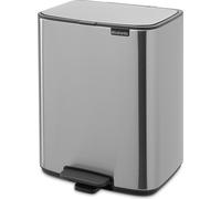 brabantia Poubelle à Pédale "Bo Waste Bin", 12L - Matt Steel Fingerprint Proof