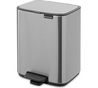 brabantia Poubelle à Pédale "Bo Waste Bin", 7L - Matt Steel Fingerprint Proof