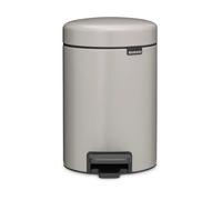 Brabantia Poubelle à pédale NewIcon 3L (Gris clair), Système de tri des déchets avec couvercle à fermeture amortie, seau intérieur amovible, Sac poubelle PerfectBin offerts, 23x16x26 cm