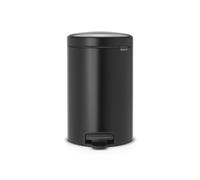 Brabantia Poubelle à Pédale newIcon, 12 litres, Fermeture Silencieuse, Seau en Plastique - Matt Black