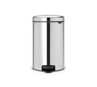 Brabantia Poubelle à Pédale newIcon, 20 litres, Fermeture Silencieuse, Seau en Plastique - Brilliant Steel