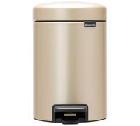 Brabantia Poubelle à Pédale Newicon, 3 litres, avec Seau Intérieur en Plastique - Metallic Gold