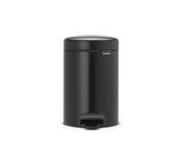 Brabantia Poubelle à Pédale newIcon, 3 litres, Fermeture Silencieuse, Seau en Plastique - Matt Black