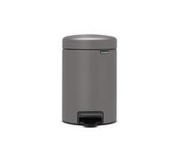 Brabantia Poubelle à pédale newIcon, 3L, Mineral Concrete Grey