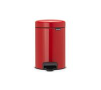 Poubelle à pédale - BRABANTIA - NewIcon - 3L - Rouge - Acier et plastique