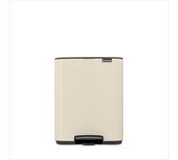 Brabantia Poubelle Bo 12L (Beige) - Poubelle cuisine à pédale à fermeture progressive - Système de tri des déchets facile à nettoyer avec seau amovible - Sacs-poubelle PerfectFit gratuits inclus