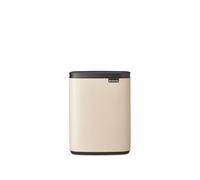 Brabantia Poubelle Bo 7 L | Poubelle compacte rectangulaire avec couvercle à fermeture douce et bac amovible | Autoportante ou installation murale pour salle de bain, cuisine ou bureau | Soft Beige