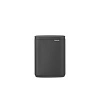 Brabantia Poubelle Bo 7 L | Poubelle compacte rectangulaire avec couvercle silencieux, bac amovible | Autoportante ou installation murale pour salle de bain, cuisine ou bureau | Mineral Infinite Grey