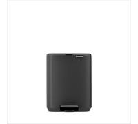 Brabantia Poubelle Bo 7L (Gris) - Poubelle cuisine à pédale à fermeture progressive - Système de tri des déchets facile à nettoyer avec seau amovible - Sacs-poubelle PerfectFit gratuits inclus