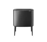 Brabantia Poubelle Bo Touch 23+11 L - Double compartiment | Ouverture soft-touch pour le tri des déchets avec bacs intérieurs | Poubelle recyclage autoportante sur pieds réglables | Confident Grey