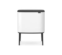 Brabantia Poubelle Bo Touch Bin, 2 seaux intérieurs, Blanc, 23L + 11L