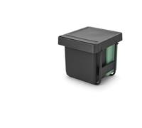 Brabantia Poubelle coulissante Sort & Go | Poubelle à compartiments 10+10+20 L à installer sous l’évier de la cuisine | Système de tri intégré avec rails coulissants et bacs amovibles | Grey & Green
