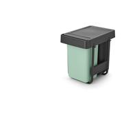 Brabantia Sort&Go Built-in Bin, 2x15L, Dark Grey & Jade Green