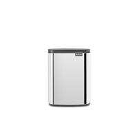Brabantia - Poubelle de 7L - Petite & élégante - Ouverture facile & fermeture souple - Hygiénique et peu encombrante - Fixation murale - pour salle de bain, toilettes, etc. - Brilliant Steel