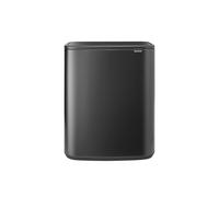 Brabantia Poubelle de cuisine Bo Touch 60 L | Poubelle XXL à ouverture soft-touch avec bac intérieur | Poubelle compacte à dos plat pour cuisine | Solution élégante | Confident Grey