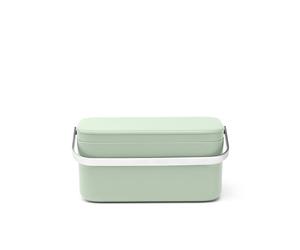 Brabantia - Poubelle de table Sinkside - Poignée en Acier Inoxydable - Transportez vos Restes - Recyclage Facile - pour le Comptoir - Poubelle à Compost - Jade Green - 22 x 13 x 11 cm