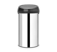 Brabantia Poubelle, Inox Brillant avec Couvercle Noir Mat, 60 L