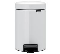 Brabantia 112126 New Icon Poubelle à Pédale Acier Inoxydable Blanc 17 x 23,5 x 26,4 cm 3 L
