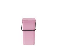 Brabantia Poubelle Sort & Go 12L (Rose lilas) - Système de tri des déchets avec poignée de transport, couvercle amovible et à ouverture permanente - Poubelle cuisine à nettoyage facile sans rebords