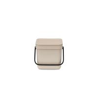 Brabantia Poubelle Sort & Go 3L (Beige clair) - Système de tri des déchets avec poignée de transport, couvercle amovible et à ouverture permanente - Poubelle cuisine à nettoyage facile sans rebords