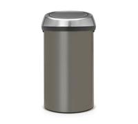 Brabantia Poubelle Touch Bin 60 L – Platinium – couvercle inox mat anti-trace de doigt