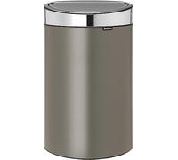 Brabantia Poubelle Touch Bin, Platine avec couvercle en acier inoxydable, 40L, 72.7 x 43.5 x 30.2 cm