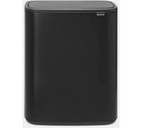 Poubelle Bo Touch Bin BRABANTIA - Avec 2 seaux intérieurs - 2 x 30 L - Noir mat