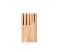 Brabantia Profile Bloc à couteaux en bois, Bois, Matt Steel, pour 5 couteaux, 260469