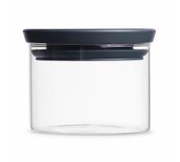 Brabantia Bocal en verre empilable, 0.3 litre - Dark grey