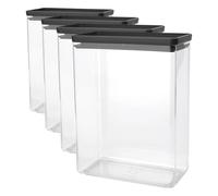 Brabantia Récipient empilable TASTY+ | Récipient alimentaire hermétique avec joint en silicone pour cuisine au format XXL | Pour aliments secs et humides, sucre, farine | Capacité 5,4 L | Dark Grey