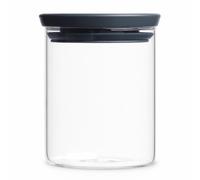 Brabantia | Récipient en verre empilable, 0,6l, Dark Grey