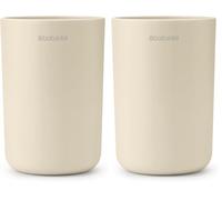 Brabantia - Renew Porte-Brosses à Dents - Convient à de Nombreuses Brosses à Dents - Anti-Rayures - Facile à Nettoyer - Anti-Corrosion - Accessoires de Salle de Bains - Soft Beige - 8 x 8 x 11 cm