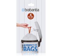 Brabantia Sacs Poubelle PerfectFit (Code X/10-12 Litres) Ultra Résistant, Poignées Coulissantes (40 Sacs) 138041 Blanc