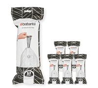 Brabantia Sacs Poubelle Perfect Fit, Code M/60L, Blanc, 120 Sacs